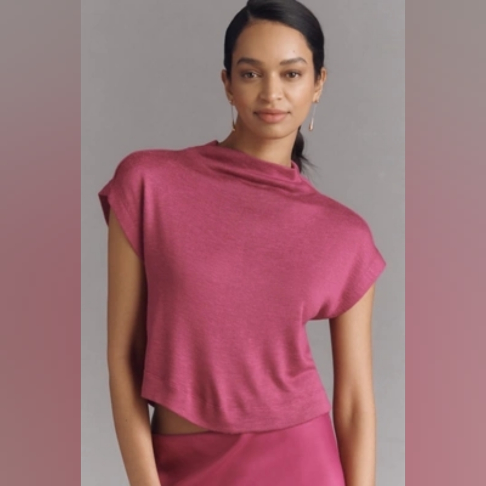 Anthropologie Pink/ Rose colored short sleeve.